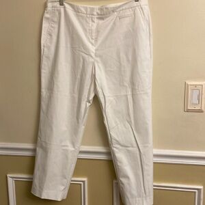 Charter club white cropped pants, flat front
